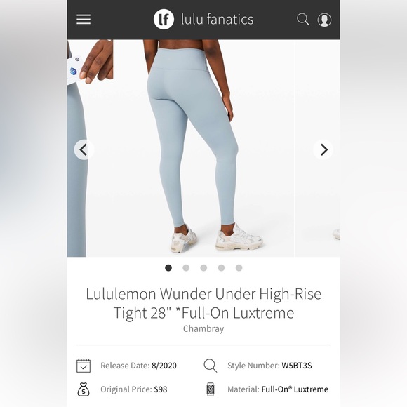 Lululemon Wunder Under High-Rise Tight 28" *Full-On Luxtreme - Picture 6 of 8